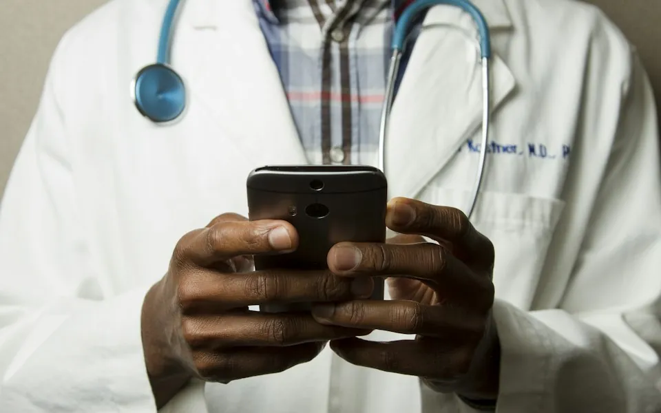 Healthcare professional wearing a stethoscope